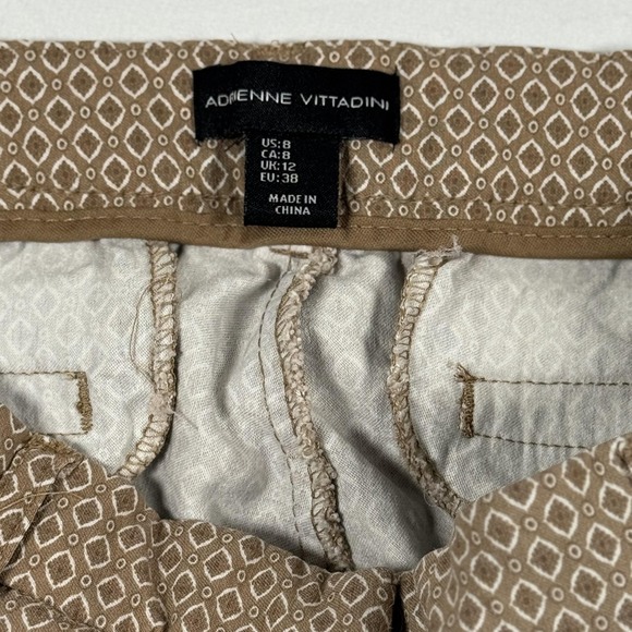 Adrienne Vittadini Pants 8 Geometric Stretch Slim Straight Dressy Career Office - Picture 4 of 14